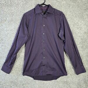 Eton Men Contemporary Striped Dress Shirt Size 15.5 Office‎ Preppy Formal READ